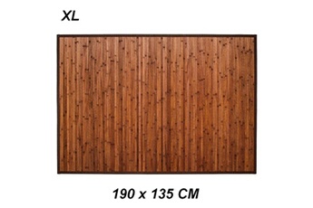Tapis pour enfant Guizmax Grand tapis en bambou 190 x 135 cm acajou marron antiderapant rectangle