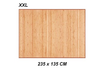 Tapis pour enfant Guizmax Grand tapis en bambou 235 x 155 cm marron naturel antiderapant rectangle
