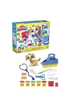 Coffret multi-jeux Play-doh Coffret - le cabinet vétérinaire avec chien, mallette, 10 outils et 5 couleurs