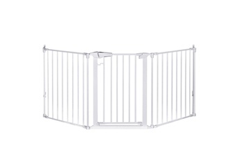 Barrière de sécurité bébé Insma Barrière de sécurité pour bébé double verrouillage porte d'escalier porte barrière 203cm blanc