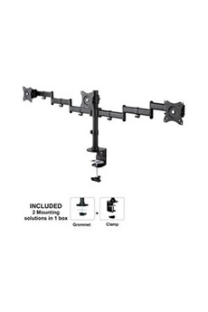 Newstar NM-D135D3BLACK 27" Pince/boulon Noir support d'écran plat pour bureau - supports d'écrans plats pour bureau (Pince/boulon, 24 kg, 25,4 cm (10"), 68,6 cm (27"), 100 x 100 mm, Noir)