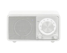 WR-7 Genuine Mini Radio de table FM Bluetooth rechargeable blanc