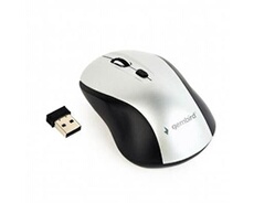 MUSW-4B-02-BS - Souris - optique - 4 boutons - sans fil - 2.4 GHz - récepteur sans fil USB - noir / argent - blister
