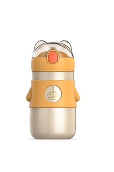 thermos et bouteille isotherme generique bouteilles d'eau tasse thermos sous vide fongwan avec paille pour enfants-jaune blanc 300 ml
