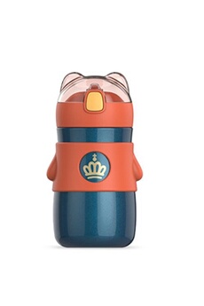 thermos et bouteille isotherme generique bouteilles d'eau tasse thermos sous vide fongwan avec paille pour enfants - bleu orange 300 ml