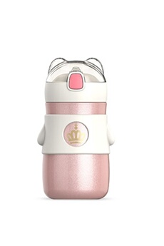thermos et bouteille isotherme generique bouteilles d'eau tasse thermos sous vide fongwan avec paille pour enfants-rose blanc 300 ml