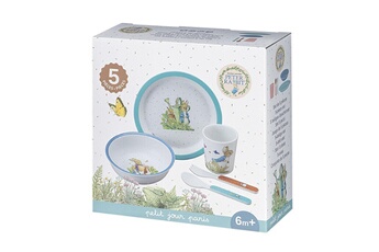 Vaisselle bébé Petit Jour Paris Coffret cadeau vaisselle - 5 pièces bleu pierre lapin