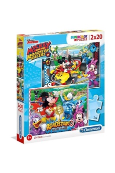 Puzzle Clementoni 07034 - 2x20 pieces - mickey and the roadster racers