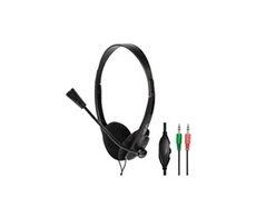 Casque stéréo, avec micro, noir