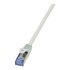 PrimeLine - Cordon de raccordement - RJ-45 (M) pour RJ-45 (M) - 1 m - SFTP, PiMF - CAT 7 - sans halogène, moulé, sans crochet - gris