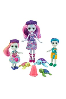 Poupée Mattel Enchantimals - famille tortue et accessoires - poupée