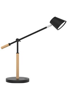 lampe de bureau unilux lampe de bureau à led vicky, dimmable, hêtre/noir