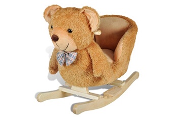 Jouet à bascule Helloshop26 Siège fauteuil chaise à bascule enfant jouet tissu marron 0102024