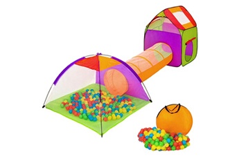 Tente et tipi enfant Helloshop26 Tente enfant tente igloo et tunnel 200 balles et sac multicolore jeux jouets 08_0000340