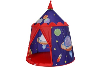 Tente et tipi enfant Helloshop26 Tente de jeu château de prince pour garçon maison de jeu intérieure et extérieure portatif avec sac de transport cadeau pour enfants bleu 12_0001082