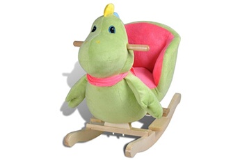 Jouet à bascule Helloshop26 Siège fauteuil chaise à bascule enfant jouet tissu vert 0102023