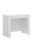 Pegane Table console extensible en chene blanc brillant - Longueur 54-239 x Hauteur 77 x Profondeur 90 cm -- photo 3