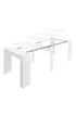 Pegane Table console extensible en chene blanc brillant - Longueur 54-239 x Hauteur 77 x Profondeur 90 cm -- photo 2