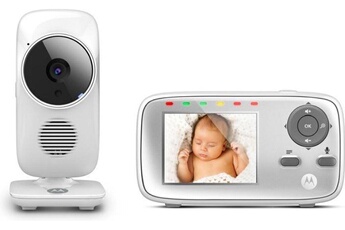 Ecoute bébé Motorola Baby Mbp483 2.8 pouces câble electrique 240 v 60 hz 800 mah 21 canaux blanc