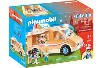 Figurine de collection PLAYMOBIL Playmobil city life - 9114 - camion de crème glacée - camion de crème glacée