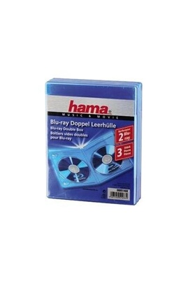 Autres accessoires informatiques Hama Blu-ray Disc Double Jewel Case -  Boîtier de stockage pour disque Blu-ray - capacité : 2 disques Blu-ray -  bleu (pack de 3)