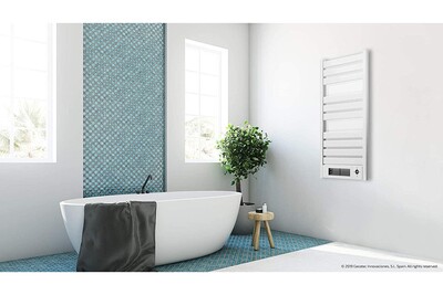 Sèche serviette Cecotec Sèche-serviettes électrique en aluminium avec écran led 500w et chauffage céramique 1500w intégré blanc