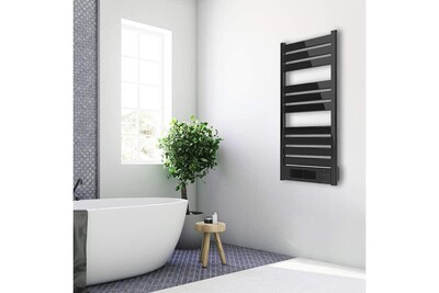 Sèche serviette Cecotec Sèche-serviettes électrique en aluminium avec écran led 500w et chauffage céramique 1500w intégré noir