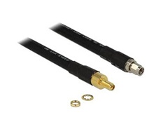 CFD400 LLC400 low loss - Rallonge de câble d'antenne - RP-SMA (F) pour RP-SMA (M) - 40 cm - CFD-400 - noir