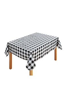 nappe de table wenko - housse de table vichy - gris - 180x140 cm
