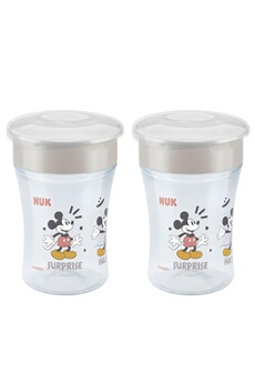 Tasse et gobelet bébé Nuk Lot 2 tasses d'apprentissage magic cup 360 mickey 230ml 8m+