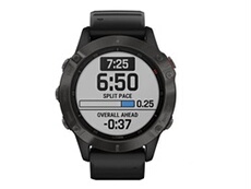 Garmin fenix 6 Sapphire - 47 mm - DLC gris carbone - montre de sport avec bande - silicone - noir - taille du poignet : 125-208 mm - affichage 1.3" -