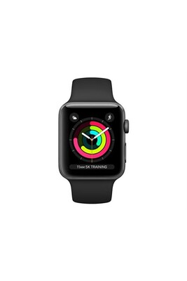 Montre connectée Apple Watch Series 3 (GPS) - 38 mm - espace gris en aluminium - montre intelligente avec bande sport - fluoroélastomère - noir - taille du poignet :