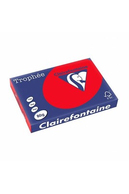 Papier ramette Clairefontaine CLAIRFTN R/500F TROPH 80G A4 CORAI 8175