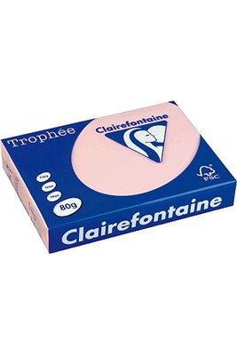 Papier ramette Clairefontaine 500 feuilles A4 - 80g - Couleur pastels - Rose - Trophée Clairefontaire 1973C