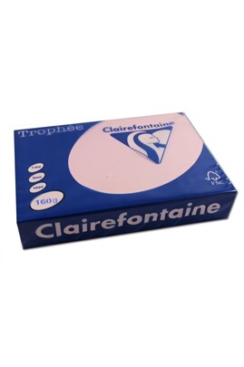 Papier ramette Clairefontaine 250 feuilles A4 - 160g - Couleur pastels -  Rose - Trophée Clairefontaire