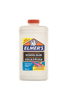 Colles et adhésifs Elmers Elmer's colle d'école liquide blanche, lavable et  adaptée aux enfants, pour travaux manuels ou slime, 946 ml