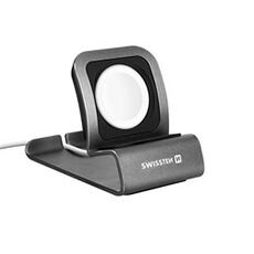 Accessoires bracelet et montre connectée Swissten Support Bureau pour Chargeur MagSafe Apple Watch Aluminium Gris