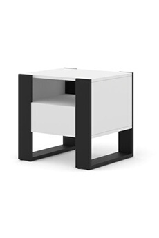 table de chevet bim furniture table de chevet mondi 48 cm avec un tiroir blanc mat
