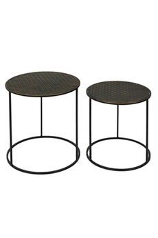 table d'appoint altobuy prada - tables gigognes métal aspect or vieilli -