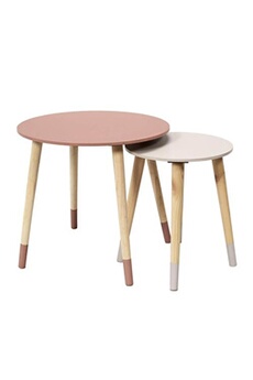 table d'appoint altobuy pony - tables gigognes scandinaves bicolores rose -