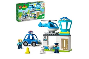 Autres jeux de construction Lego Lego 10959 duplo le commissariat et l'hélicoptere de la police, voiture avec gyrophare et sirene, jouet d'éveil des 2 ans