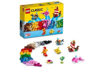 Autres jeux de construction Lego Lego 11018 classic jeux créatifs dans l'océan, boite de briques, 6 modeles miniatures de bateau, sous-marin, baleine
