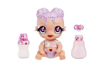 Poupée Shot Case Glitter babyz - lila wildbloom - lavende et fleurs bébé avec changement de couleur magique avec accessoires