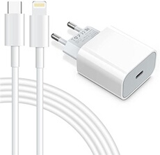 Chargeur USB C 20W avec Cable lightning 2m