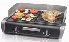 barbecue électrique pour 8 a 10 personnes 2400W noir argent