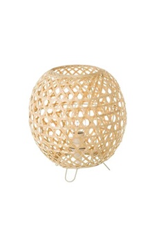 lampe à poser unimasa lampe de table ronde en bambou naturel 24 x 21 x 21 cm