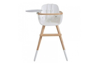 Chaises hautes et réhausseurs bébé Micuna Chaise haute ovo original one plus blanc/naturel harnais blanc