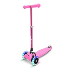 Trottinette - ONE Deluxe - pour enfants de 3 à 6 ans - roues avec LED - pliable - rose