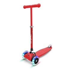 Trottinette - ONE - pour enfants de 3 à 6 ans - roues avec LED - pliable - rouge