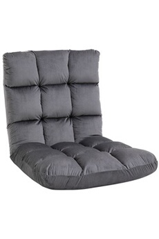 fauteuil de relaxation homcom fauteuil convertible fauteuil paresseux grand confort inclinaison dossier multipositions 90°-180° flanelle polyester capitonné gris foncé